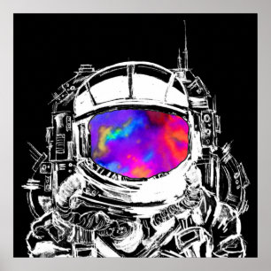 Poster Cabeça de Astronauta Trippy