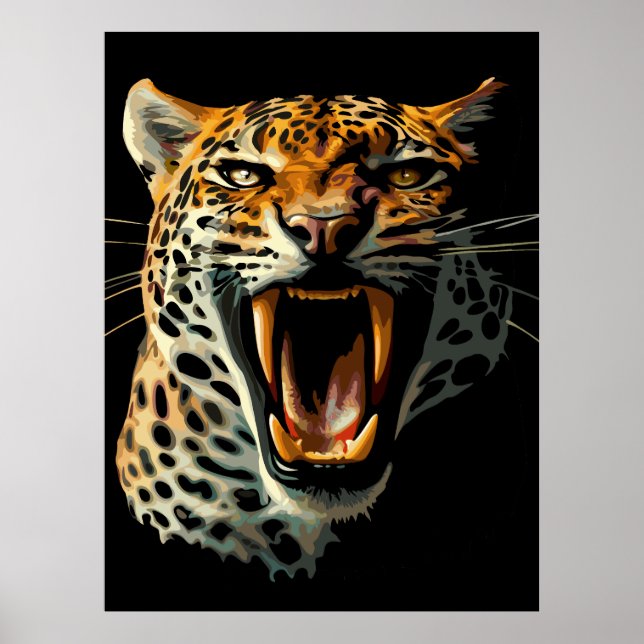 Poster Cabeça de ataque com picos-leopardo (Frente)