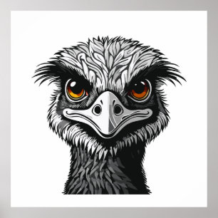 Poster Cabeça de ave Emu