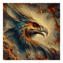 Pôster Cabeça de aves extintas - Trabalho de arte de Abst