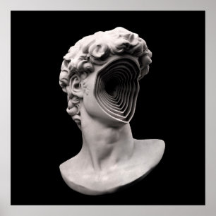 Poster Cabeça de busto clássico de David Michelangelo