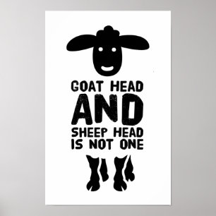 Poster Cabeça De Cabeça De Cabeça De Ovelha Engraçada