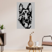 Cabeça de cão da polícia, German shepherd