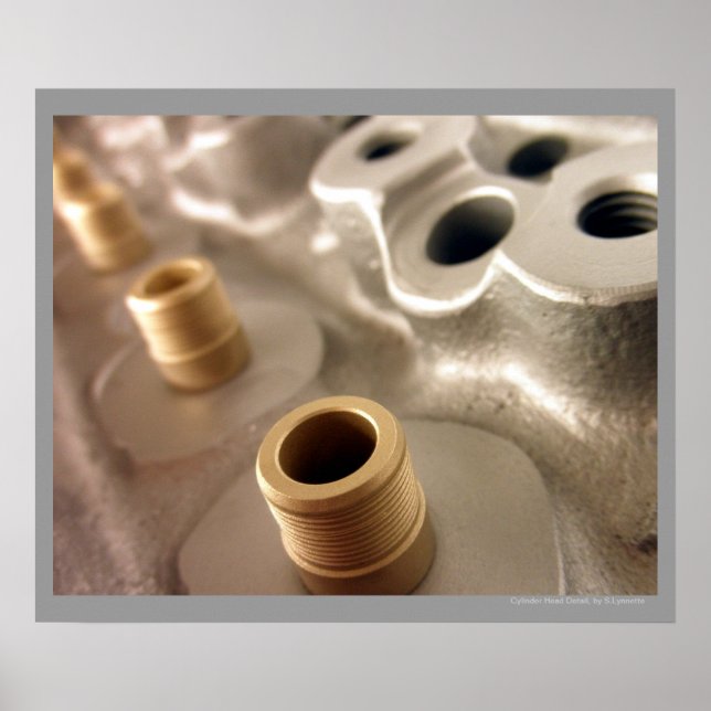 Poster Cabeça de Cilindro de Automóveis Design (Frente)