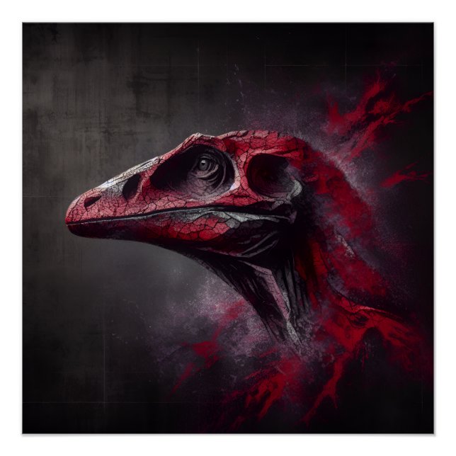 Pôster Cabeça de Dinossauro Extinta (Frente)