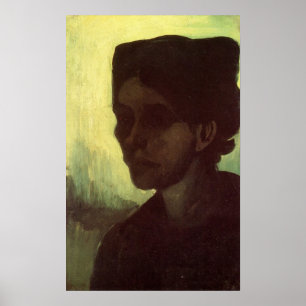 Pôster Cabeça de Jovem Camponesa por Vincent van Gogh