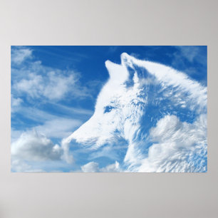 Poster Cabeça de Lobo Cloud