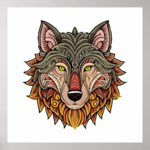 Poster Cabeça de lobo de frente