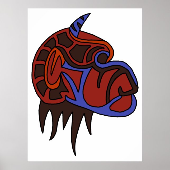 Poster Cabeça de macaco abstrato 1 (Frente)