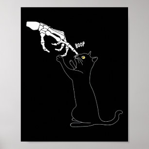 Poster Cabeça de Mão Negra Gato de Gato de Gato Nose Engr