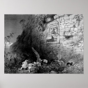 Pôster Cabeça de Na de Itzam, Izamal, Iucatão, México,