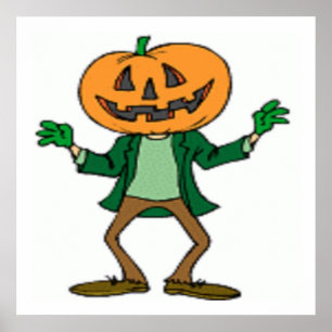 PÔSTER CABEÇA DE PUMPKIN DE HALLOWEEN