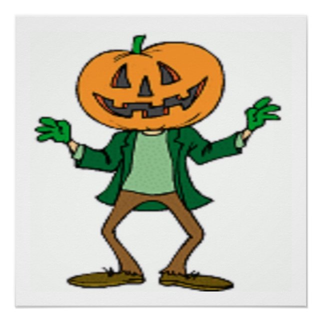 PÔSTER CABEÇA DE PUMPKIN DE HALLOWEEN (Frente)