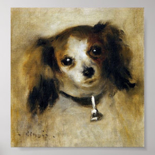 Poster Cabeça de Renoir de um cão cerca de 1870