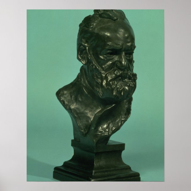 Poster Cabeça de retrato de Victor Hugo (1802-85) (bronze (Frente)