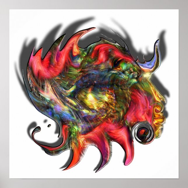 Poster Cabeça de Tinta Antiga (Frente)