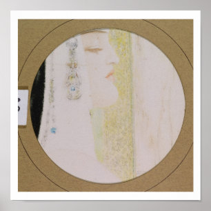 Pôster Cabeça de uma mulher, c.1908 (pastel no papel)