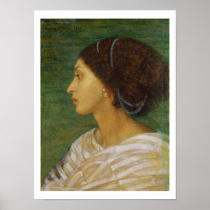 Pôster Cabeça de uma mulher do mulato, 1861 (o óleo no