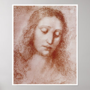 Pôster Cabeça de uma mulher, Leonardo da Vinci, 1510