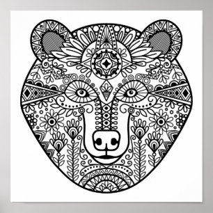 Pôster Cabeça de Urso de Estilo 2