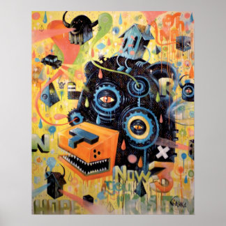 Pôster Cabeça de urso voador