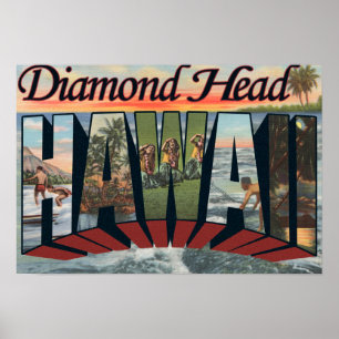 Poster Cabeça do diamante, Havaí - grandes cenas da let
