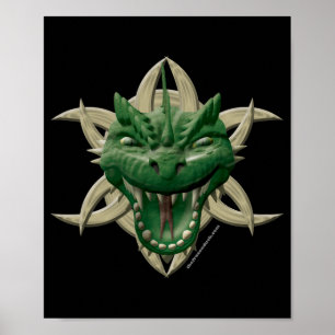 Pôster Cabeça do dragão - verde