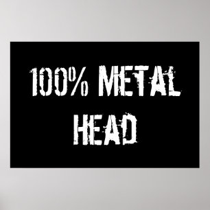 Pôster Cabeça do metal de 100%
