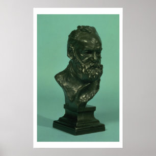 Pôster Cabeça em retrato de Victor Hugo (1802-85) (bronze