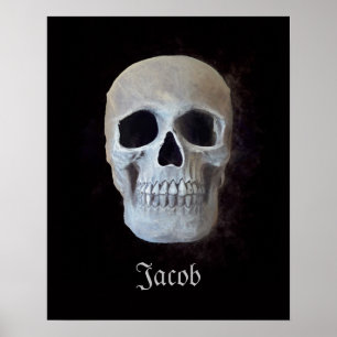 Poster Cabeça Gótica Preta E Branca Spooky