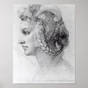 Pôster Cabeça ideal de uma mulher, c.1525-28