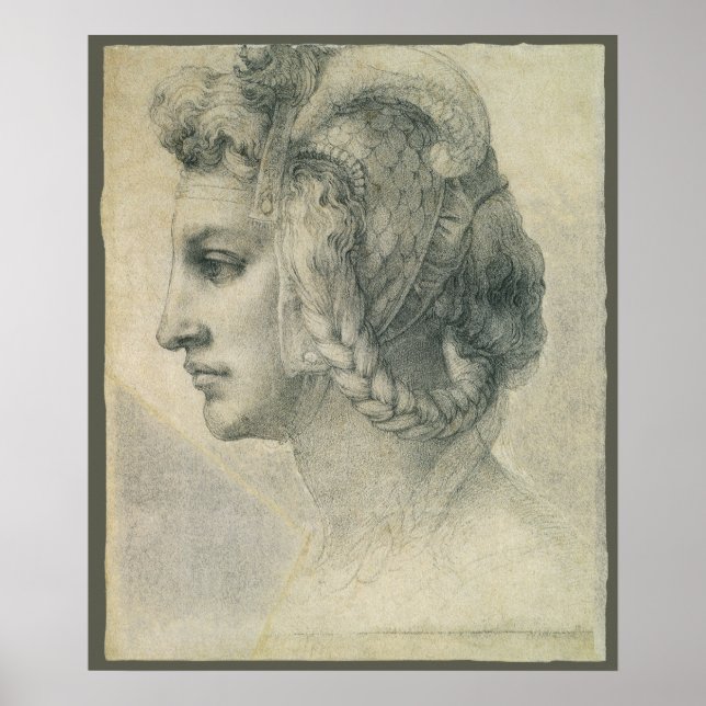 Poster Cabeça Ideal de uma Mulher por Michelangelo (Frente)