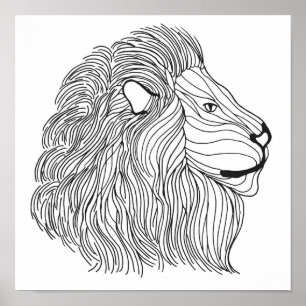 Pôster Cabeça inspirada 10 do leão