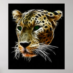 Pôster Cabeça majestosa do leopardo do gato