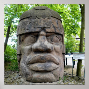 Pôster Cabeça Olmec Antiga!