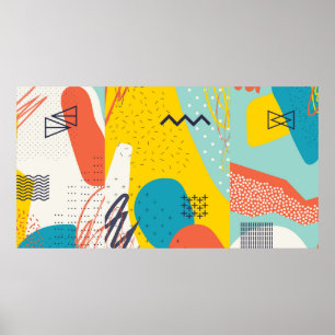 Poster Cabeçalho de arte criativo com diferentes formas a