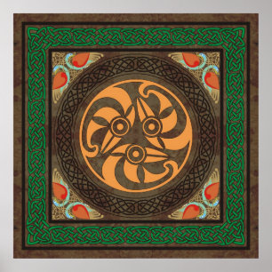 Pôster Cabeças celtas do pássaro