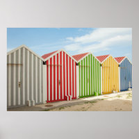 Cabeças Coloridas Na Praia