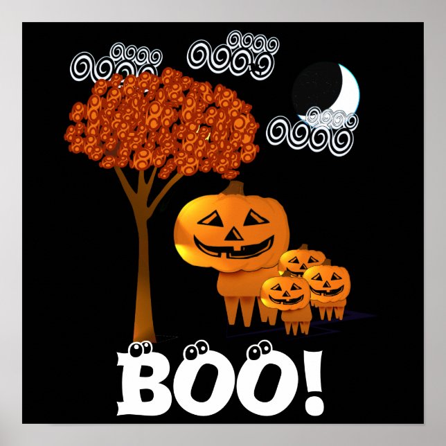 POSTER CABEÇAS DE PUMPKIN DE HALLOWEEN (Frente)