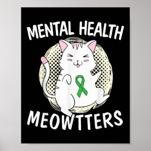 Poster Cabeças De Saúde Mental Cat Lover Fim Do Estigma S