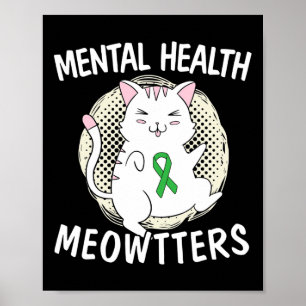 Poster Cabeças De Saúde Mental Cat Lover Fim Do Estigma S