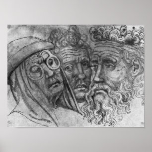Poster Cabeças de três homens, do Álbum Vallardi