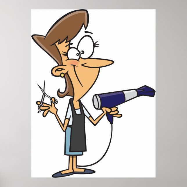 Poster Cabeleireiro Com Tesoura (Frente)