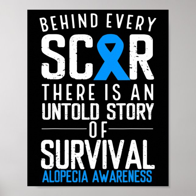 Poster Cabelo Balançoso Perda Azul Fita Alopecia Areata A (Frente)