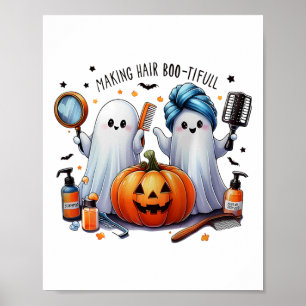 Poster Cabelo Bootizado Halloween Stylist Ghost Pumpkin