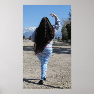 Poster Cabelo Clássico De Comprimento E Neve Nas Montanha