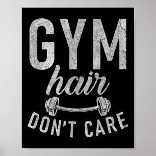 Poster Cabelo de Academia Não Liga Piada Treino Musculaçã