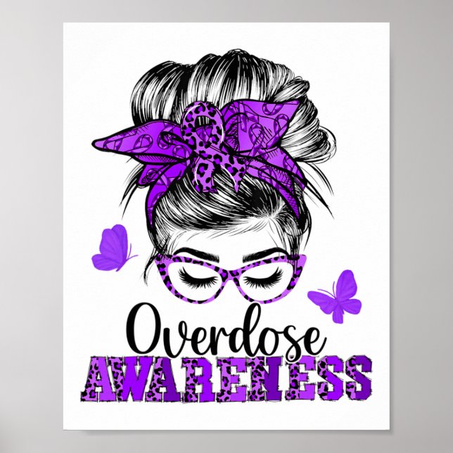 Poster Cabelo Desarrumado Coque Laço Roxo Borboleta Overd (Frente)