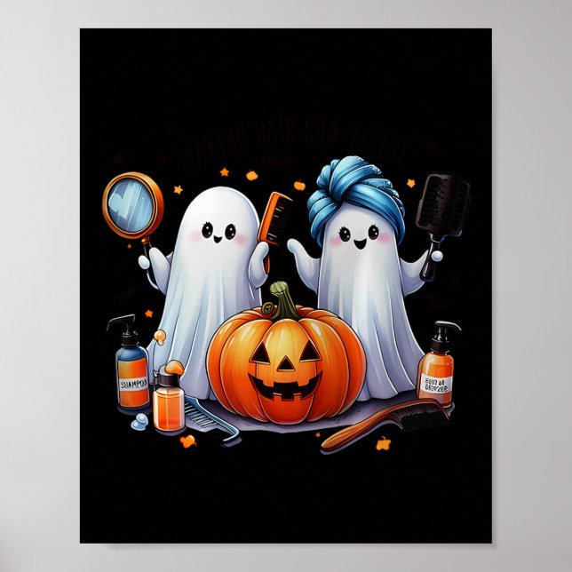 Poster Cabelo do fazer Bootizado Halloween Stylist Ghost (Frente)
