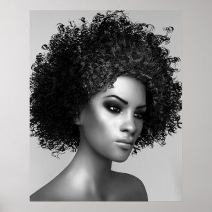 Pôster Cabelo elegante do Afro